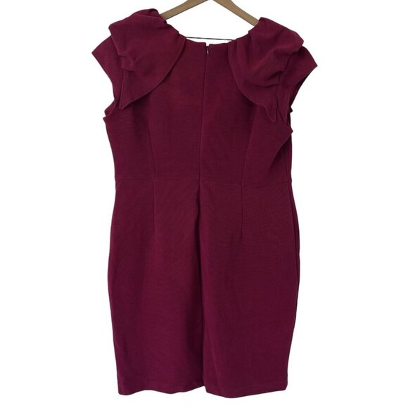 ASOS Curve Dress Size 18 Burgundy Red Holiday Modest Office Career Business Chic - Picture 5 of 16
